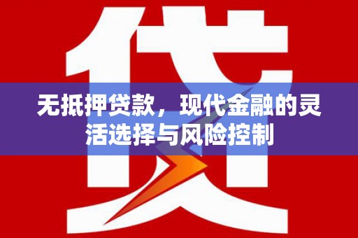 灵宝无抵押贷款，现代金融的灵活选择与风险控制