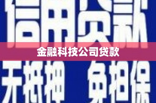 马边金融科技公司贷款