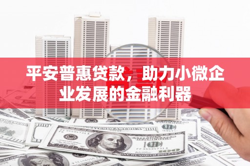 互助平安普惠贷款，助力小微企业发展的金融利器